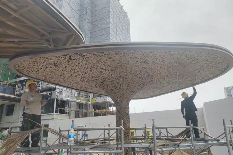 仿竹编廊架