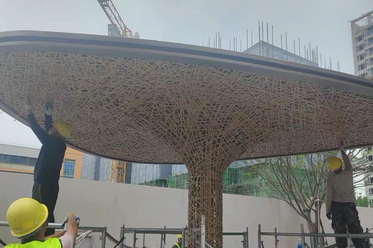 仿竹编廊架