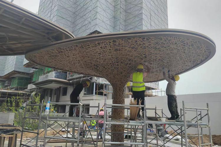 仿竹编廊架