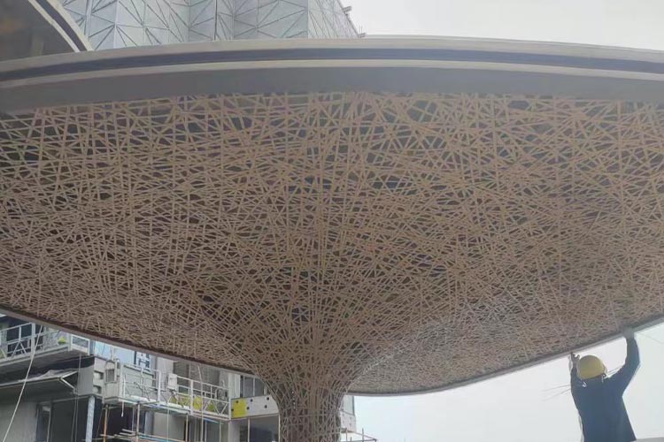 仿竹编廊架